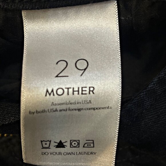 MOTHER The Hustler Ankle Fray Jeans High Rise Wide Leg Black Wash Not Guilty - Picture 12 of 12